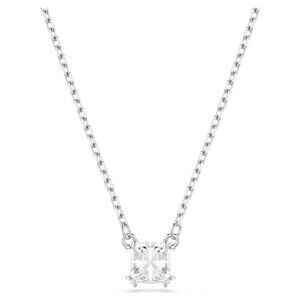 Swarovski Stilla Attract pendant Square cut, White, Rhodium plated